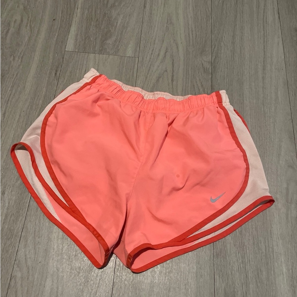 Nike Women's Coral and White Athletic Shorts